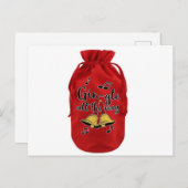 Carte Postale Sac à bouteilles de velours, Sac à vin de velours (Devant / Derrière)