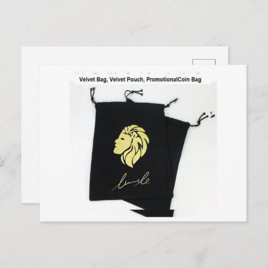 Carte Postale Sac à couture en velours, Pochette en velours, Sac (Devant / Derrière)