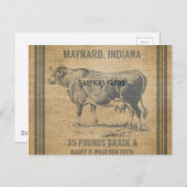 Carte Postale sac d'alimentation pour vache à brûler (Devant / Derrière)