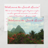 Carte Postale Sac de bienvenue du Mariage Saint Lucia Pitons (Devant / Derrière)