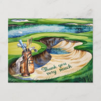 Sac de golf sur terrain de golf aquarelle pour gol