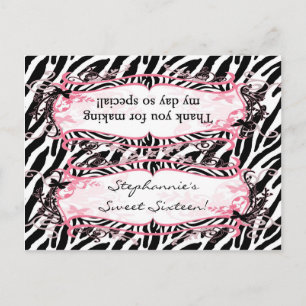 Carte Postale Sac de Goody Topper Girl Butterfly Zebra Imprimer 