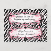 Carte Postale Sac de Goody Topper Girl Butterfly Zebra Imprimer  (Devant)