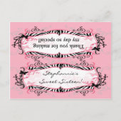 Carte Postale Sac de Goody Topper Girl Butterfly Zebra Imprimer (Devant)