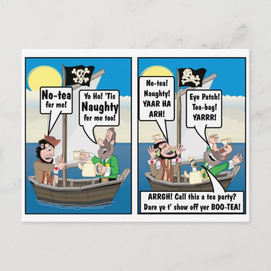 CARTE POSTALE SAC DE THÉ JOKE. (Devant)