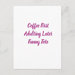 Carte Postale Sac fourre-tout drôle pour adultes avec café d'abo