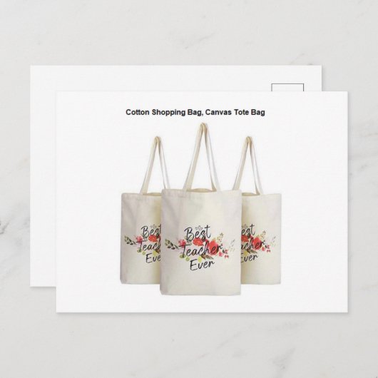 Carte Postale Sac fourre-tout en toile Sac Calico Logo Imprimer  (Devant / Derrière)