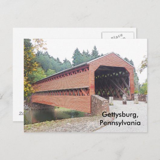Carte Postale sachs Pont couvert près de Gettysburg PA (Devant / Derrière)