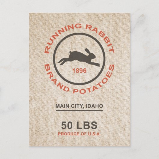 Carte Postale Sacoche vintage de pomme de terre (Devant)