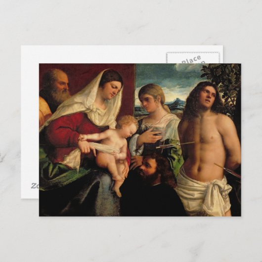 Carte Postale Sacra Conversation avec SS. Catherine, Sebastian (Devant / Derrière)