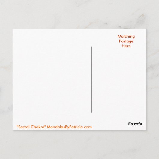 Carte postale "Sacral Chakra" (Dos)