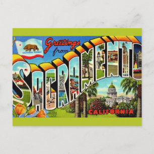 Carte Postale Sacramento CA couleur vintage