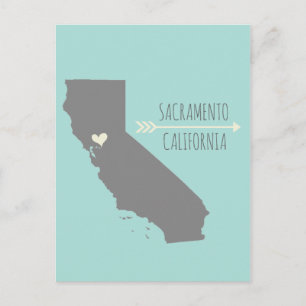 Carte Postale Sacramento, California Heart
