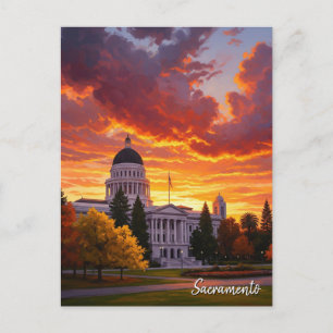 Carte Postale Sacramento California State Capitol Sunset