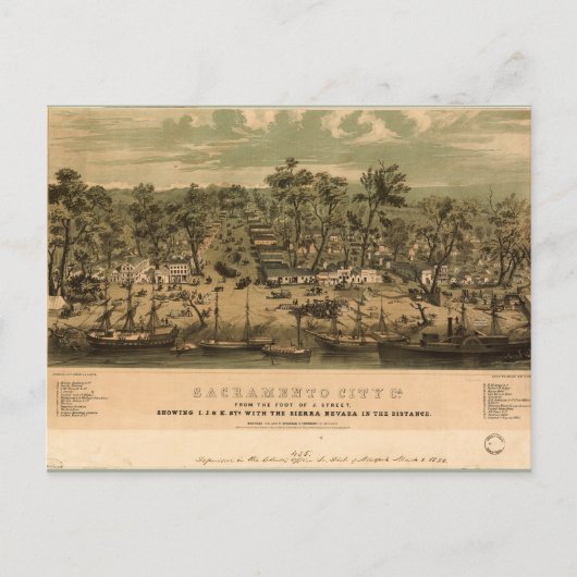 Carte Postale Sacramento, Californie (1850) (Devant)