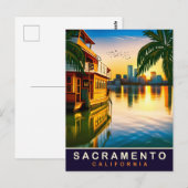 Carte Postale Sacramento, Californie, Waterfront, Voyage (Devant / Derrière)