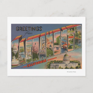 Carte Postale Sacramento, CalifornieScènes de grandes lettres