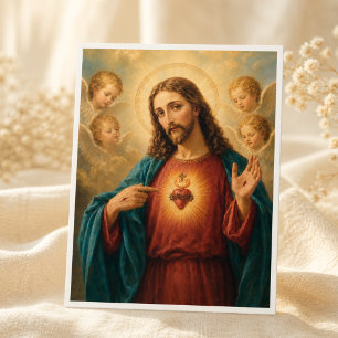 Carte Postale Sacré-Cœur de Jésus Religieux Vintage