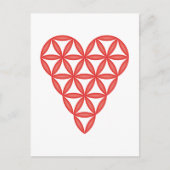 Carte Postale Sacred Heart - Coeur de vie, 3D/Rouge. (Devant)
