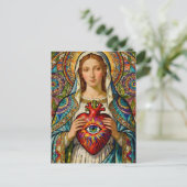 Carte Postale Sacred Heart Of Mary Protection From Evil (Debout devant)