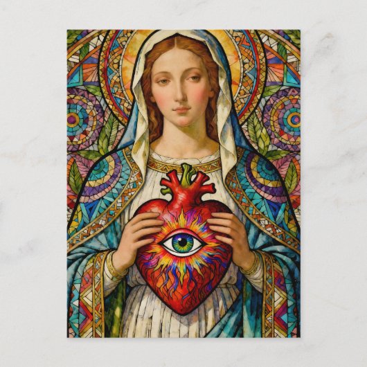 Carte Postale Sacred Heart Of Mary Protection From Evil (Devant)