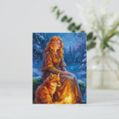 Carte Postale Sacred Nature: Celtic Goddess Brigid Art on Canvas (Debout devant)