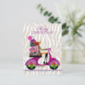 Carte Postale Sacs à main paradisiaques Mode de Noël Zebra Purse (Debout devant)