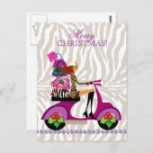 Carte Postale Sacs à main paradisiaques Mode de Noël Zebra Purse (Devant / Derrière)