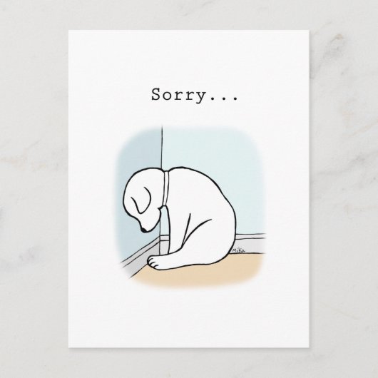 Carte Postale Sad Puppy Je suis désolé de m'excuser (Devant)