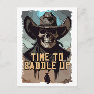 Carte Postale Saddle Up Cowboy Dit Wild West Illustration Art