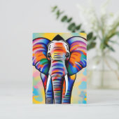Carte Postale Safari africain coloré éléphant (Debout devant)