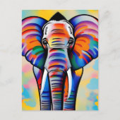 Carte Postale Safari africain coloré éléphant (Devant)