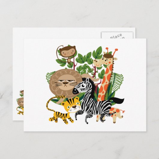 Carte Postale Safari animal (Devant / Derrière)