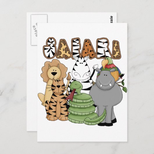 Carte Postale Safari animal (Devant / Derrière)