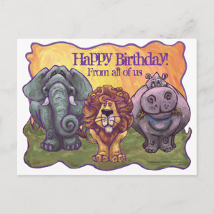 Carte postale Safari Animal Joyeux Anniversaire