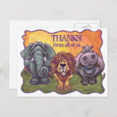 Carte postale Safari Animal Merci (Devant / Derrière)