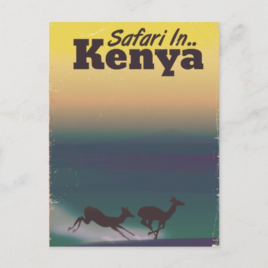 Carte Postale Safari au Kenya affiche de vacances (Devant)