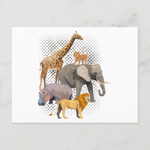 Carte Postale Safari Squad Africain Safari Animaux Drôle Zoo Ani