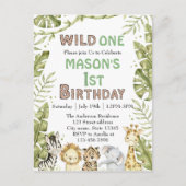 Carte Postale Safari Wild One Aquarelle 1er Anniversaire (Devant)