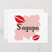 Carte Postale S'agapo - Grec - Je vous aime (Devant / Derrière)