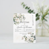 Carte Postale Sage Green Floral Baptême (Debout devant)