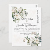 Carte Postale Sage Green Floral Baptême (Devant / Derrière)