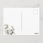 Carte Postale Sage Green Floral Baptême (Dos)