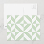 Carte Postale Sage Green Geometric Deco Cube Pattern (Devant / Derrière)
