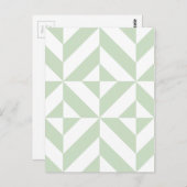 Carte Postale Sage Green Geometric Deco Cube Pattern (Devant / Derrière)