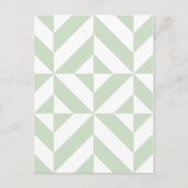 Carte Postale Sage Green Geometric Deco Cube Pattern (Devant)