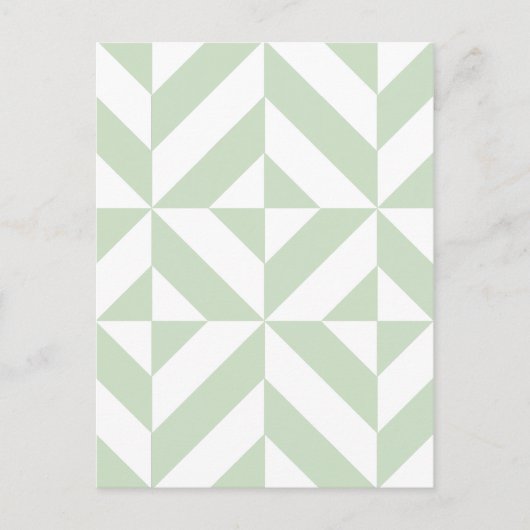 Carte Postale Sage Green Geometric Deco Cube Pattern (Devant)