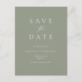 Carte Postale Sage Green Mariage Moderne Enregistrer La Date (Devant)