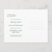 Carte Postale Sage Green Photo Wedding Enregistrer la date Invit (Dos)