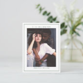 Carte Postale Sage Green Photo Wedding Enregistrer la date Invit (Debout devant)